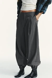 PINSTRIPE PLEATED JOGGER PANTS