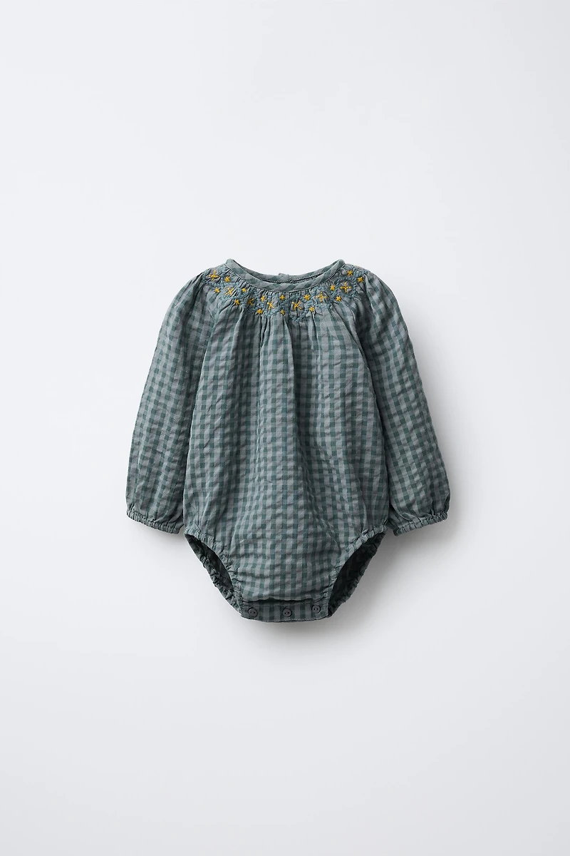 BODY À CARREAUX BRODÉ