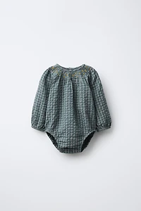 BODY À CARREAUX BRODÉ