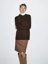 100% cashmere oversize sweater with elbow patches