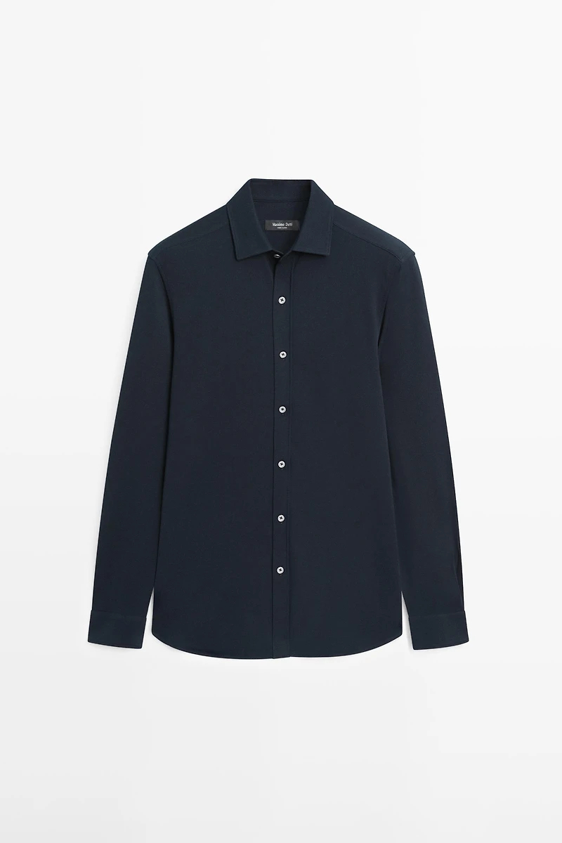 Regular fit melange shirt