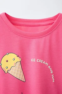 6 YEARS/ ICE CREAM T-SHIRT AND BERMUDA PAJAMAS