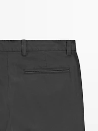 Slim fit textured trousers