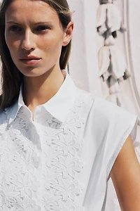 GUIPURE POPLIN SHIRT