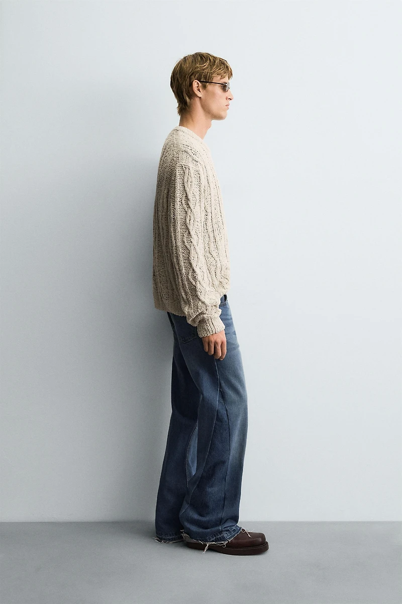 TEXTURED BRAID SWEATER