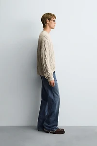 TEXTURED BRAID SWEATER
