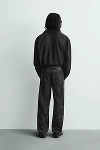 ABSTRACT JACQUARD STRAIGHT FIT JEANS
