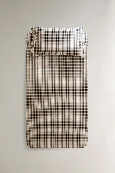 CHILDREN’S CHECK FLANNEL CHRISTMAS DUVET COVER