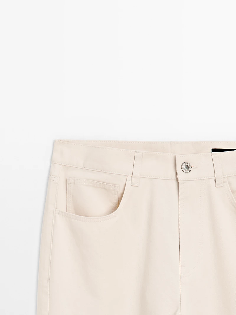 Mid-waist straight-leg trousers