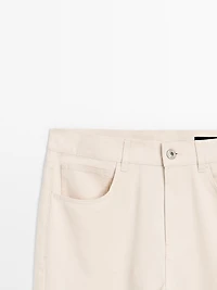 Mid-waist straight-leg trousers