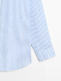 Flowing striped 100% linen shirt