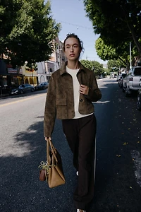 BLOUSON COURT EFFET DAIM