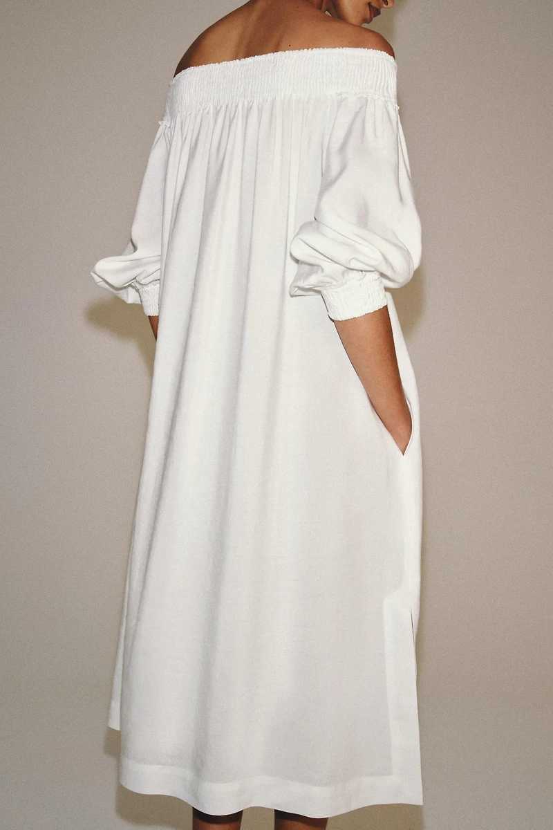 ZW COLLECTION OFF-THE-SHOULDER MIDI DRESS