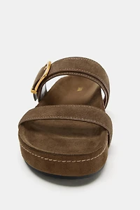 SPLIT SUEDE PLATFORM SANDALS