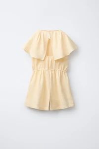 RUFFLED SHORT JUMPSUIT 100% LINEN