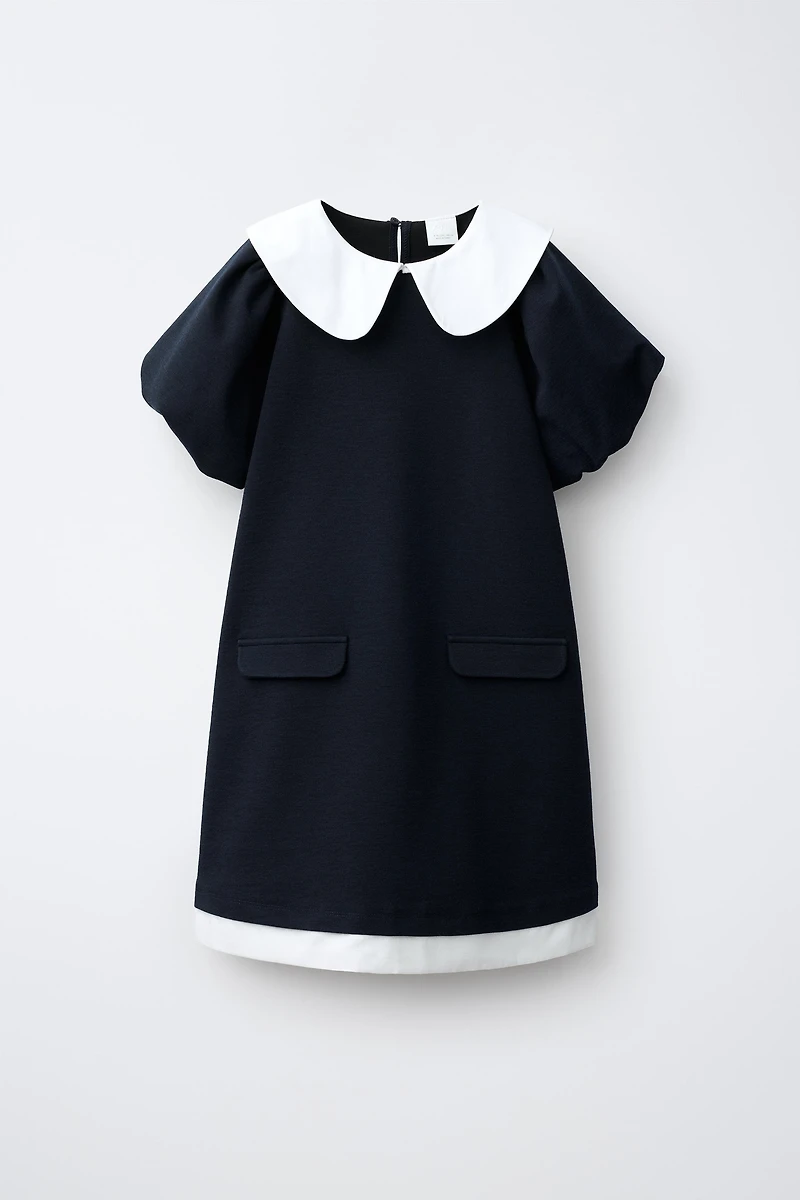 CONTRAST COLLAR DRESS