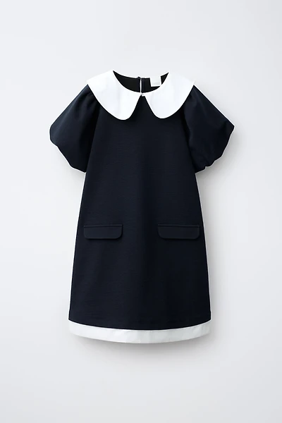 CONTRAST COLLAR DRESS