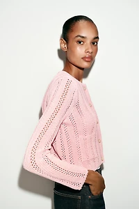 POINTELLE KNIT CARDIGAN