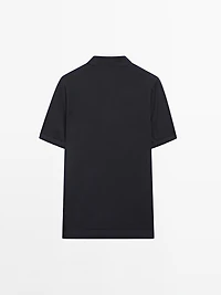 Polo en maille de laine mélangée à manches courtes