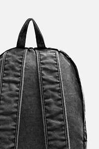 SAC À DOS EN DENIM EFFET DÉLAVÉ