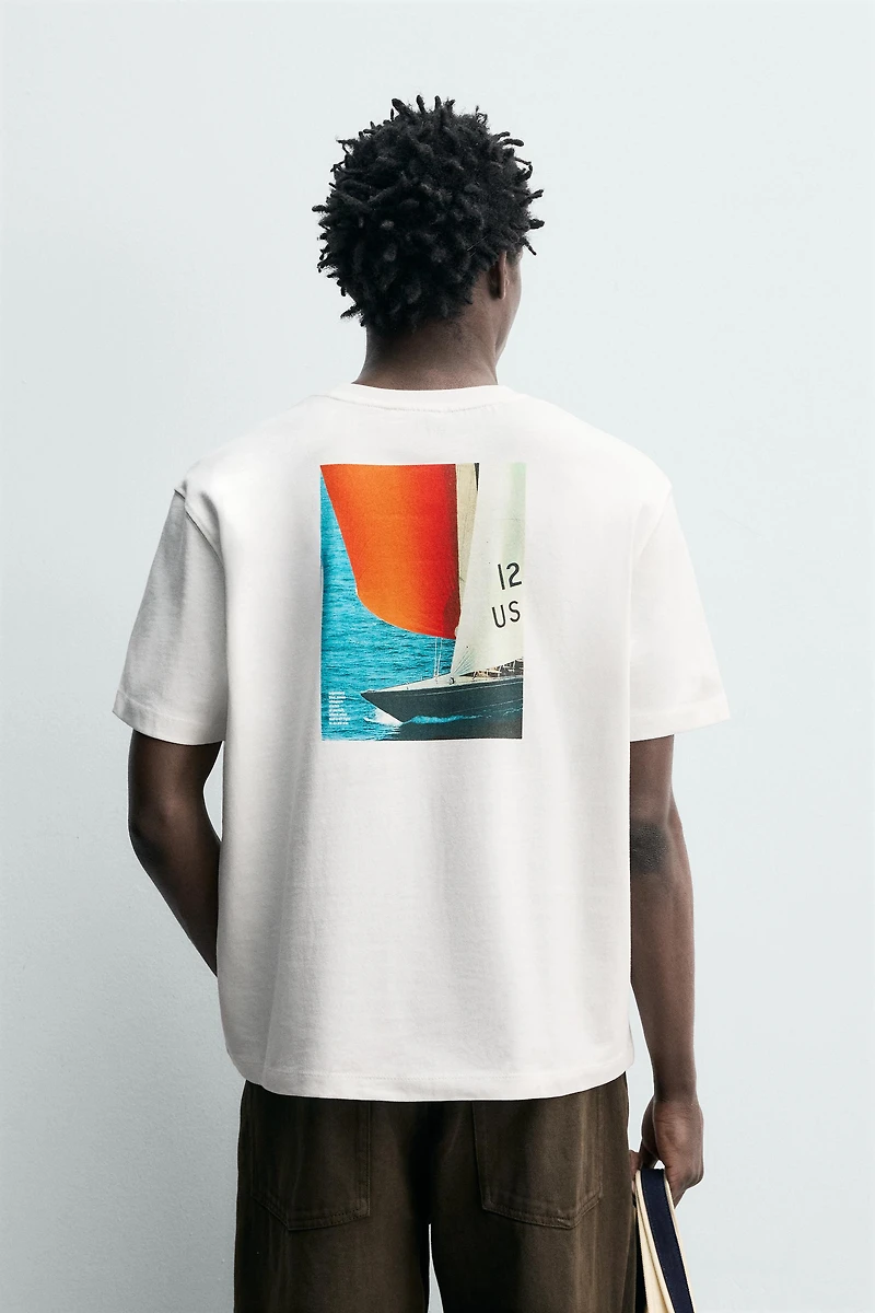EMBROIDERED COMBINED PRINT T-SHIRT