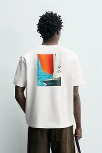 EMBROIDERED COMBINED PRINT T-SHIRT