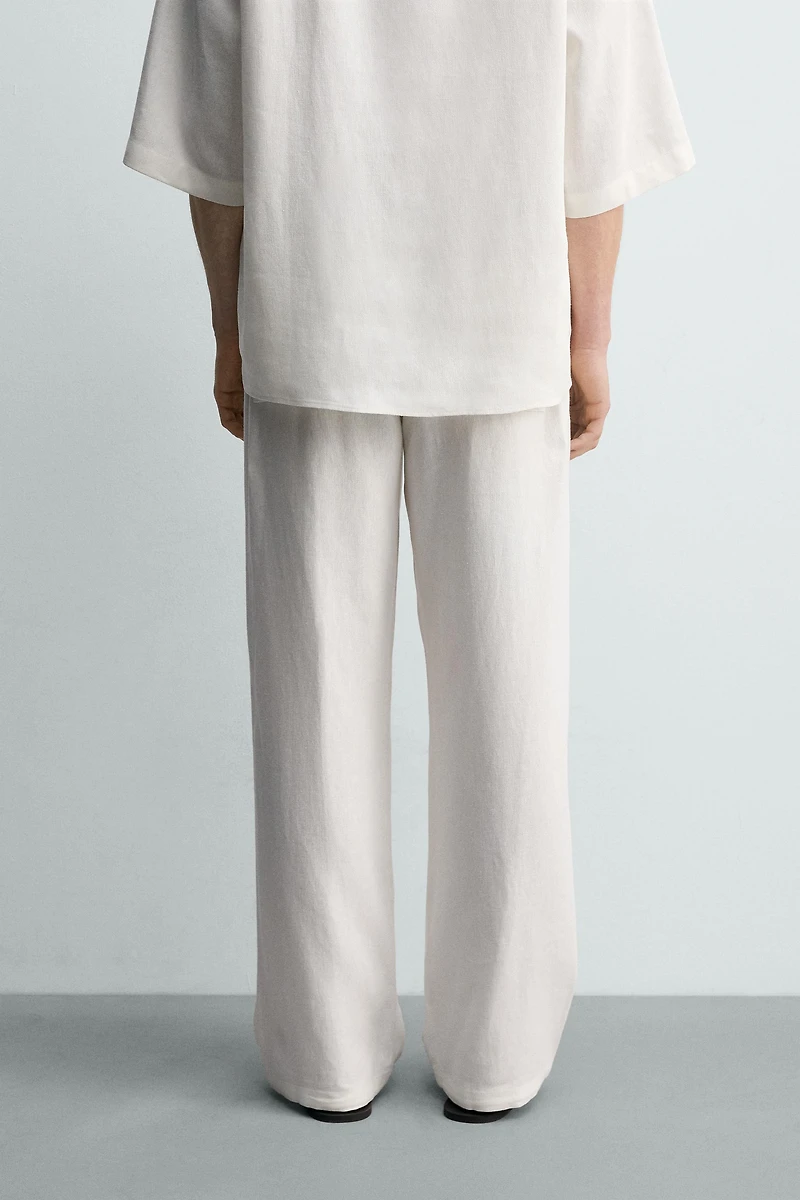 PANTALON COUPE DÉCONTRACTÉE EN VISCOSE ET CHANVRE