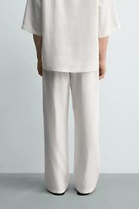 PANTALON COUPE DÉCONTRACTÉE EN VISCOSE ET CHANVRE