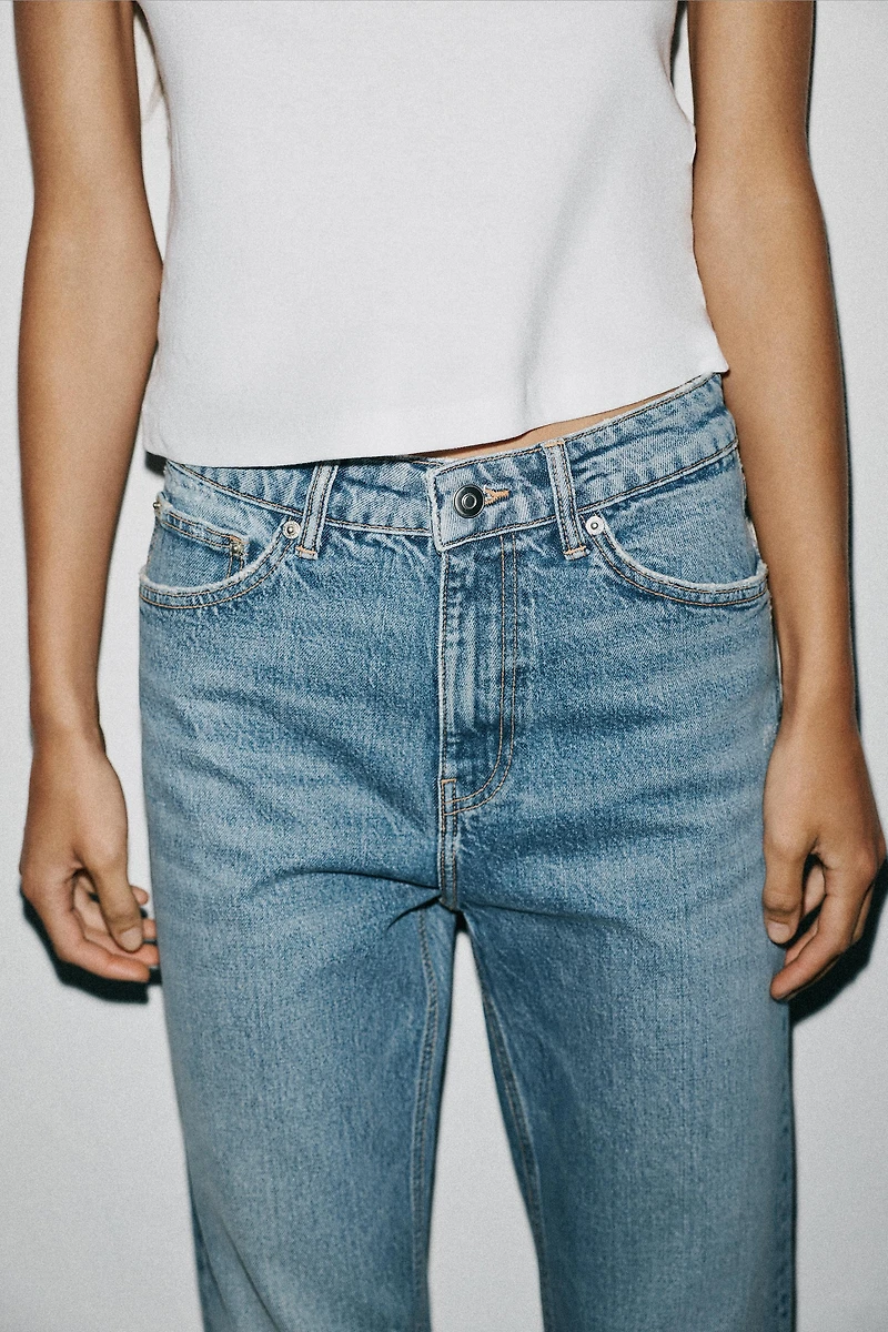 TRF STRAIGHT LEG JEANS WITH A HIGH WAIST