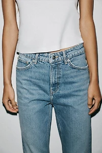 TRF STRAIGHT LEG JEANS WITH A HIGH WAIST
