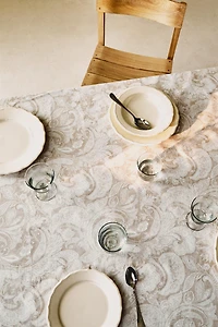 PAISLEY PRINT RESIN-COATED TABLECLOTH