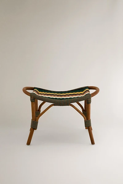 RATTAN STRIPED FOOTREST X COLLAGERIE