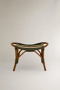 RATTAN STRIPED FOOTREST X COLLAGERIE