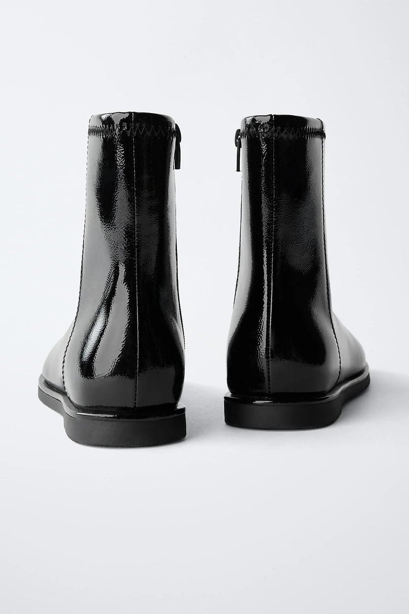 PATENT ANKLE BOOTS