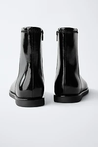 PATENT ANKLE BOOTS
