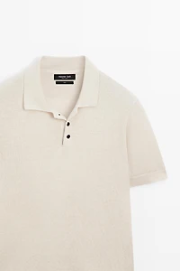 Pull en maille 100 % lin à manches courtes