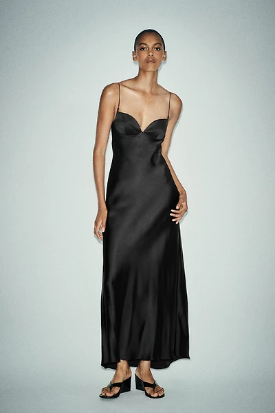 SATIN LONG DRESS