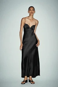 SATIN LONG DRESS