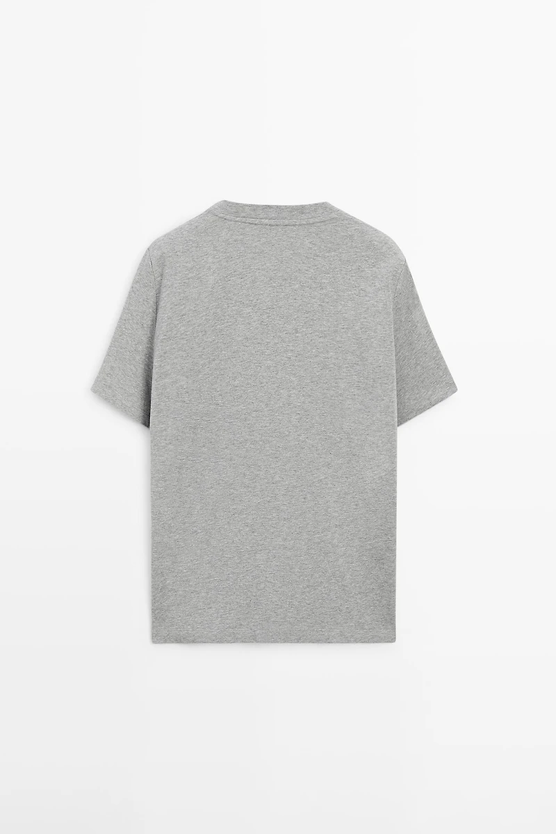 T-shirt manches courtes chiné en coton