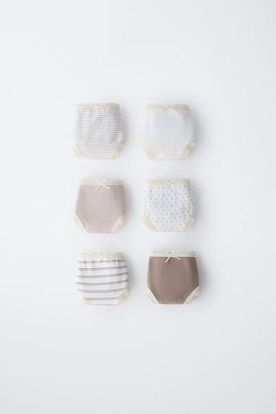 6- ANS/ LOT DE SIX CULOTTES IMPRIMÉES