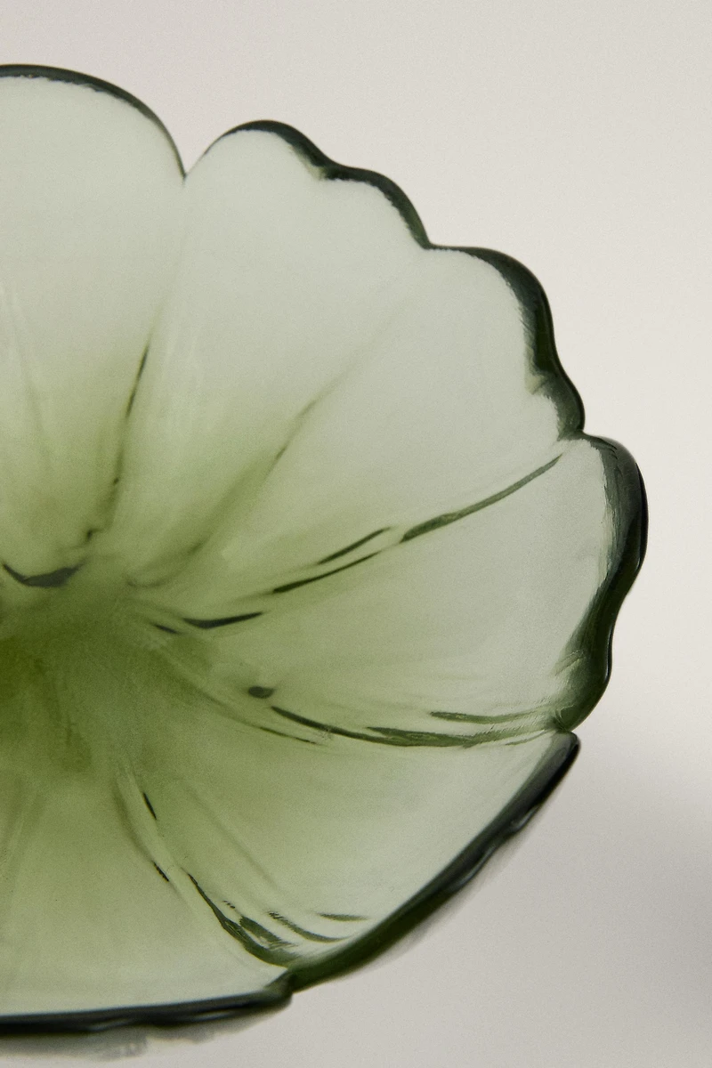 FLORAL GLASS BOWL