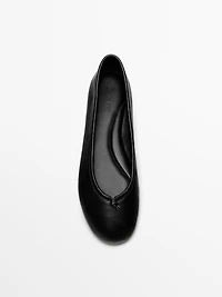 Leather ballet flats with knot