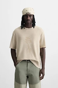SPRAY PRINT KNIT T-SHIRT