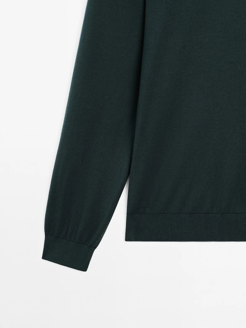 V-neck knit sweater