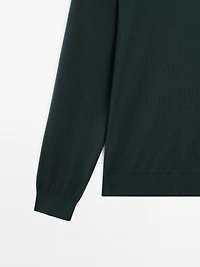 V-neck knit sweater