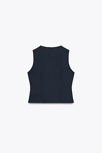BUCKLE CREPE TOP