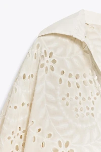 ZW COLLECTION PERFORATED EMBROIDERY SHIRT
