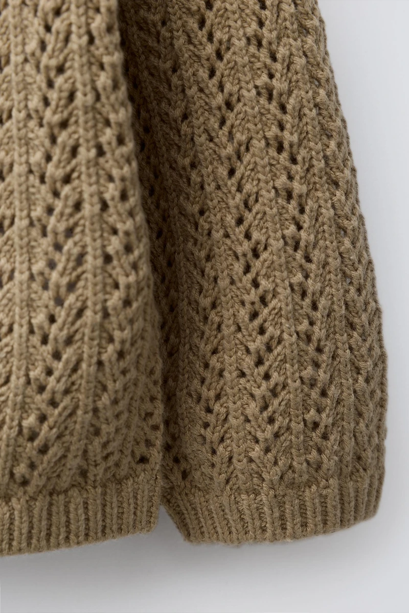 GILET EN MAILLE COL CROCHET