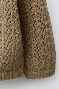 GILET EN MAILLE COL CROCHET