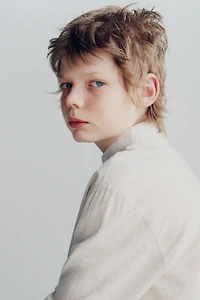 STRIPED SHIRT WITH COTTON AND LINEN